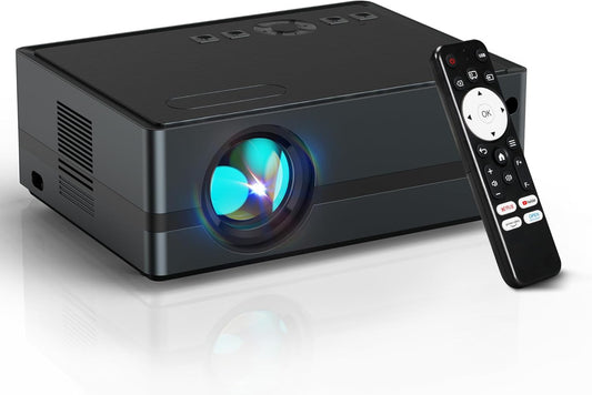 [Netflix Officially-Electric Focus]Projector with WIFI & Bluetooth, 4K Full HD 1080P Portable Projector, Auto Keystone, DoLby Audio, 360 ANSI Lumen Projector with HDMI/USB/AV Input, for Indoor Outdoor