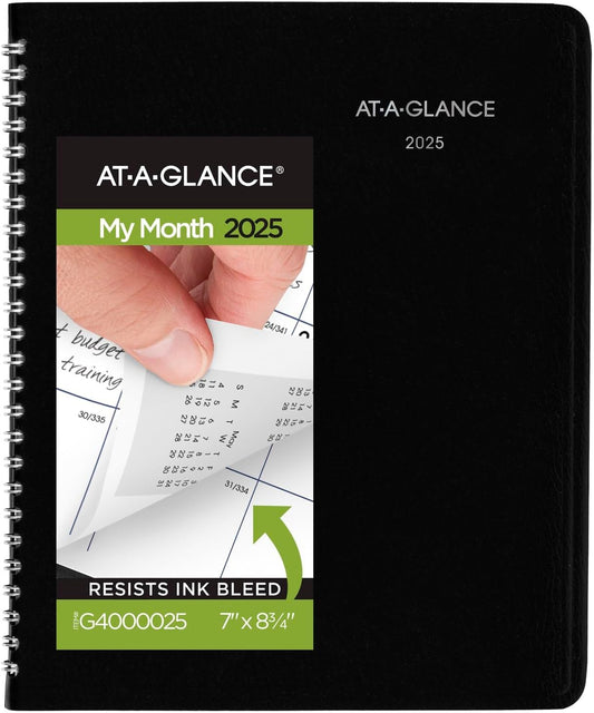 AT-A-GLANCE 2025 Planner, Monthly, 7" x 8-3/4", Medium, DayMinder, Black (G4000025)