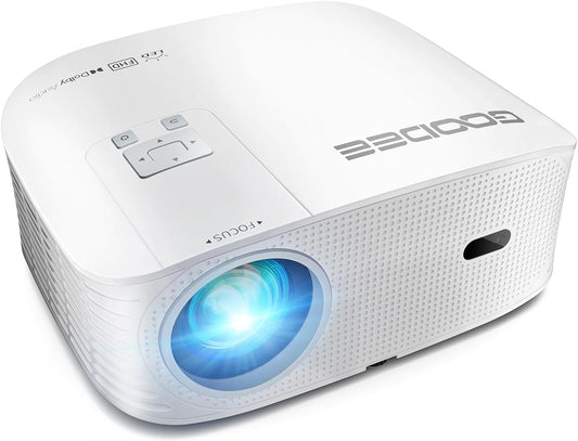 GooDee Smart 1080P Projector - Video Projector with WiFi and Bluetooth, Movie Outdoor Projector for Home Theater Dolby Audio Zoom Portable Projector TV Stick, Netflix/Amazn Prime Video Certified