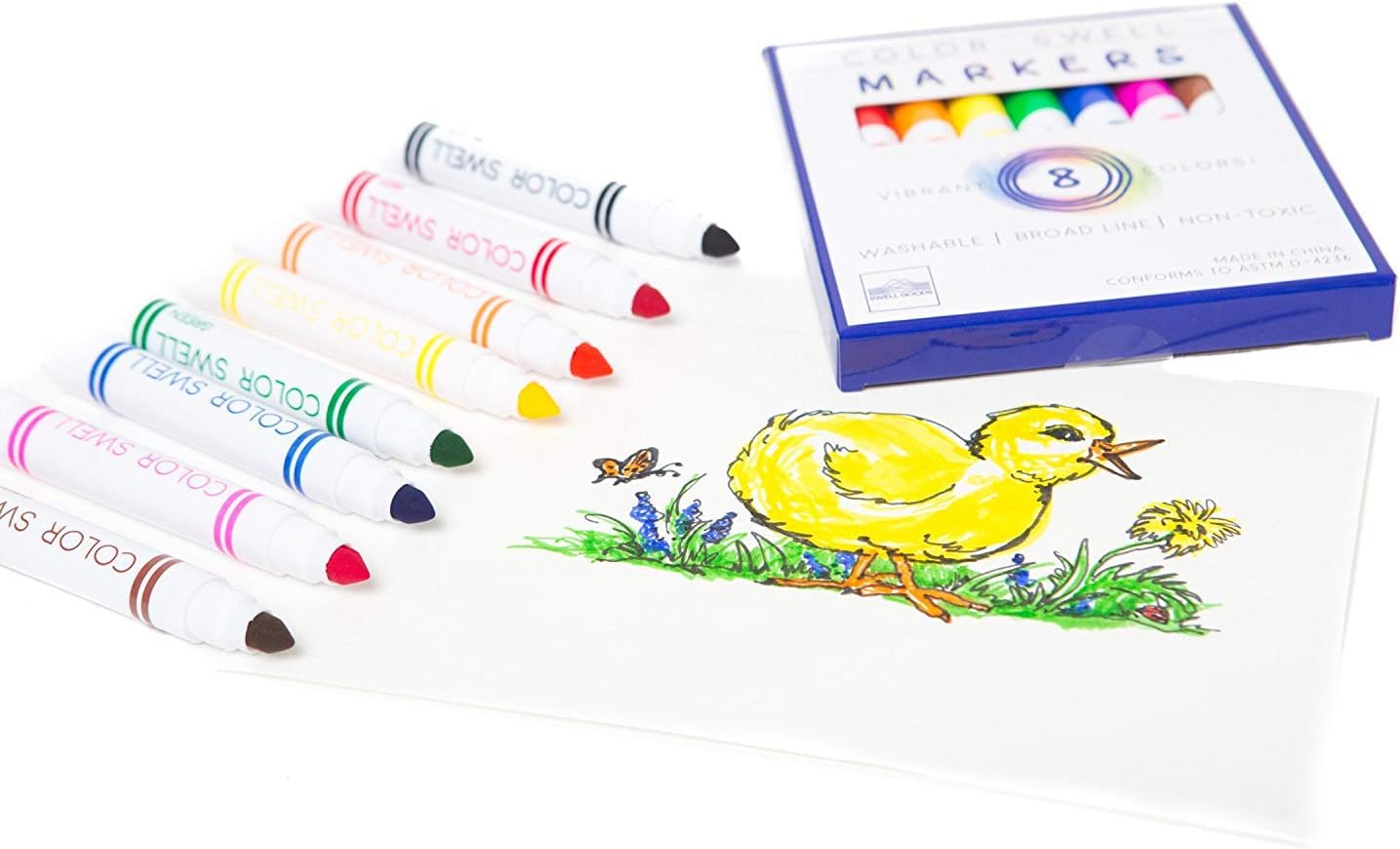 Color Swell Washable Bulk Markers 10 Boxes of 8 Vibrant Colors Are Perfect for Teachers, Kids, Parties, and Classrooms