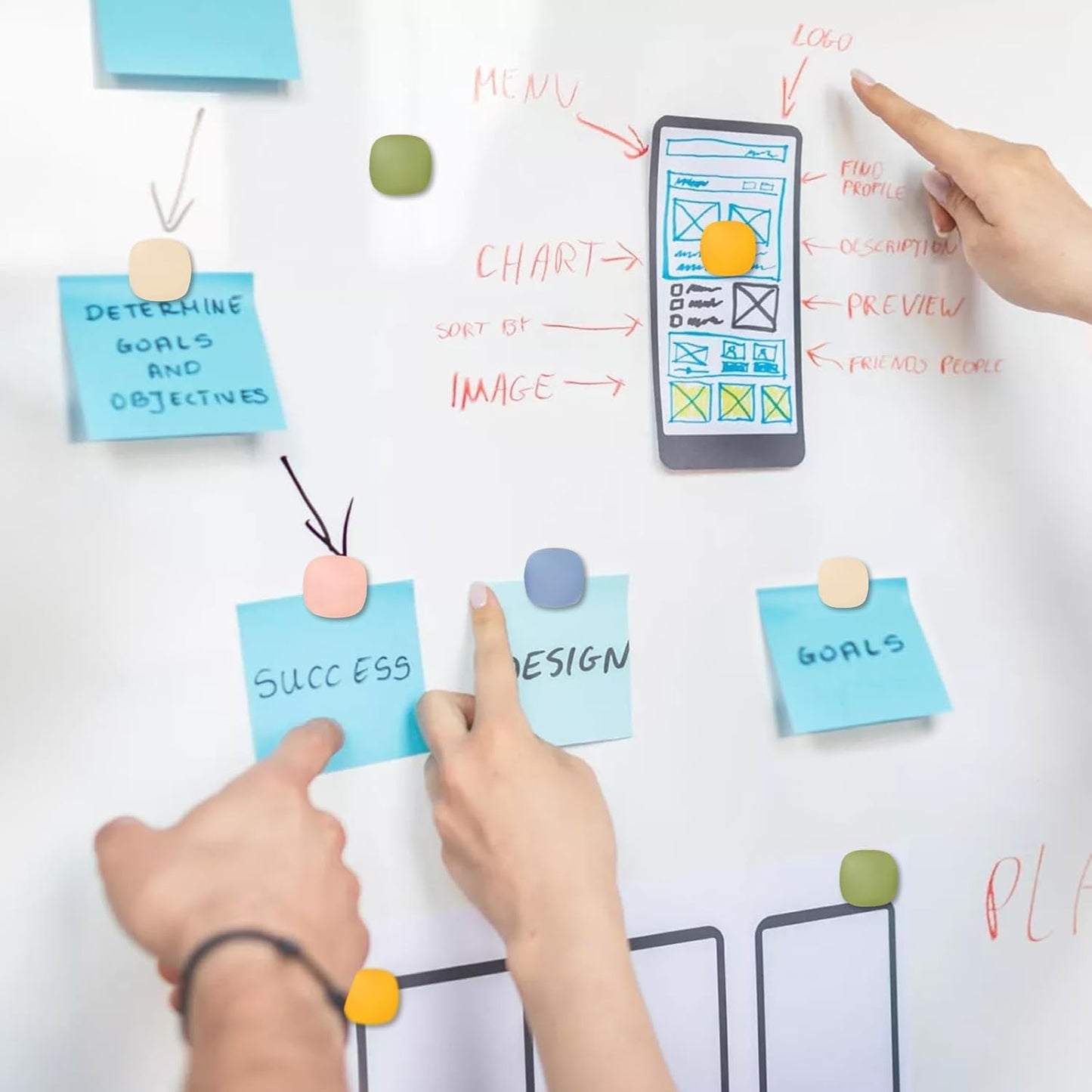 Qualsen Fridge Magnets, Colorful Decorative Cute Refrigerator Magnets for Whiteboard, Locker, Kitchen, Office, Classroom（20 Pcs）