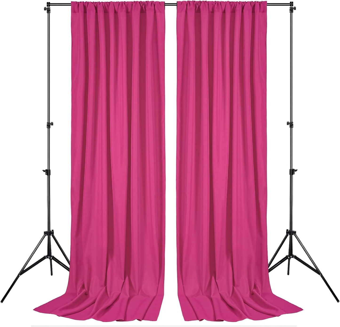 Hot Pink Backdrop Curtains for Parties: 20ft x 10ft Polyester Photography Backdrop Drapes Fabric - Wedding Birthday Decorations