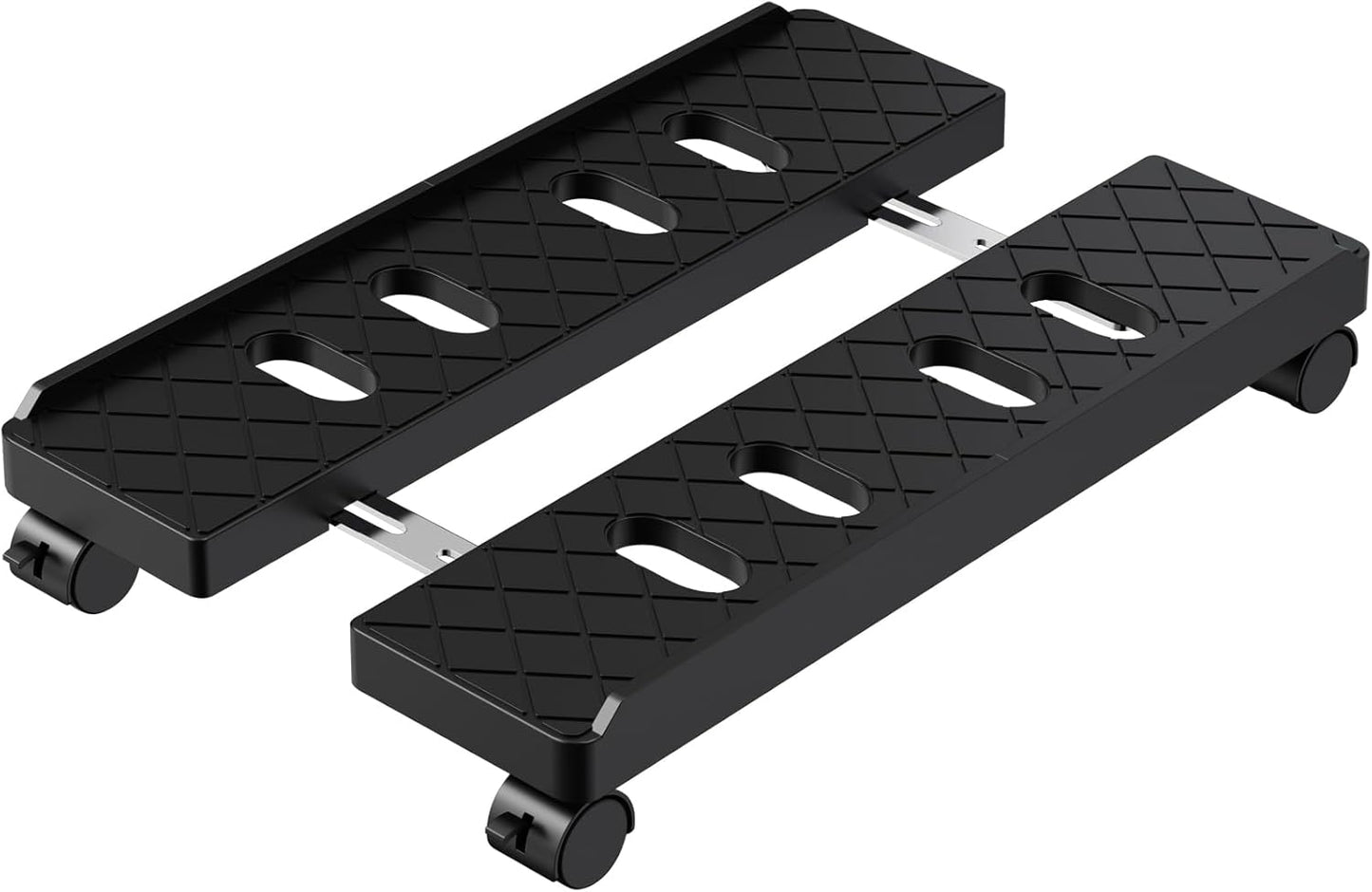 Adjustable Computer Tower Stand, Mobile CPU Stand with 4 Rolling Caster Wheels, Under Desk CPU Holder PC Floor Cart PC Riser for Gamers and Students (Black-Big)