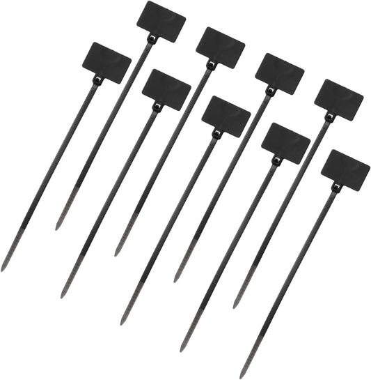 uxcell 100 Pcs Cable Label Marker Tags, Nylon Cable Zip Tie Tags 6.3 Inch Writable Self-Locking Wire Labels Zip Ties for Organization Marking, Black