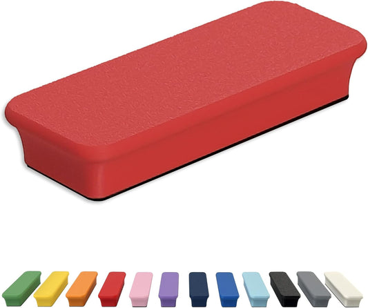 Glassboard Studio Mega Magnets - Neodymium - Heavy Duty, Colorful, Ergonomic, Ideal for Crafting, Quilting, and as Magnetic Knife Holders (1, Cherry Red Bar)