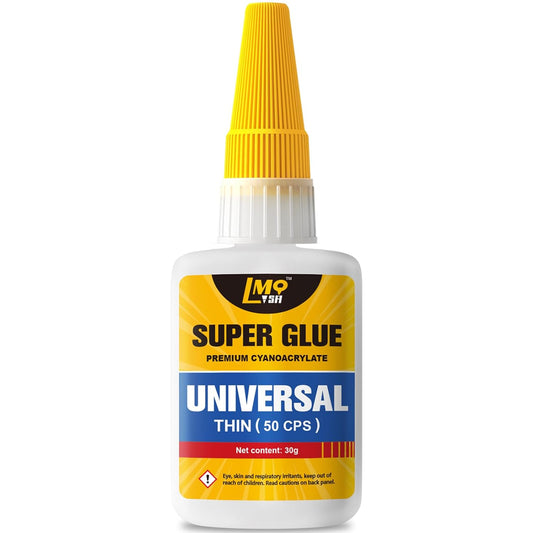 Super Glue Clear Liquid, Thin Strong CA Glue All Purpose for Plastic Ceramic Glass Metal Fletching Pottery Wood Shoes Rubber Crafts 3D Printed Parts, Instant Heavy Duty Cyanoacrylate Adhesives