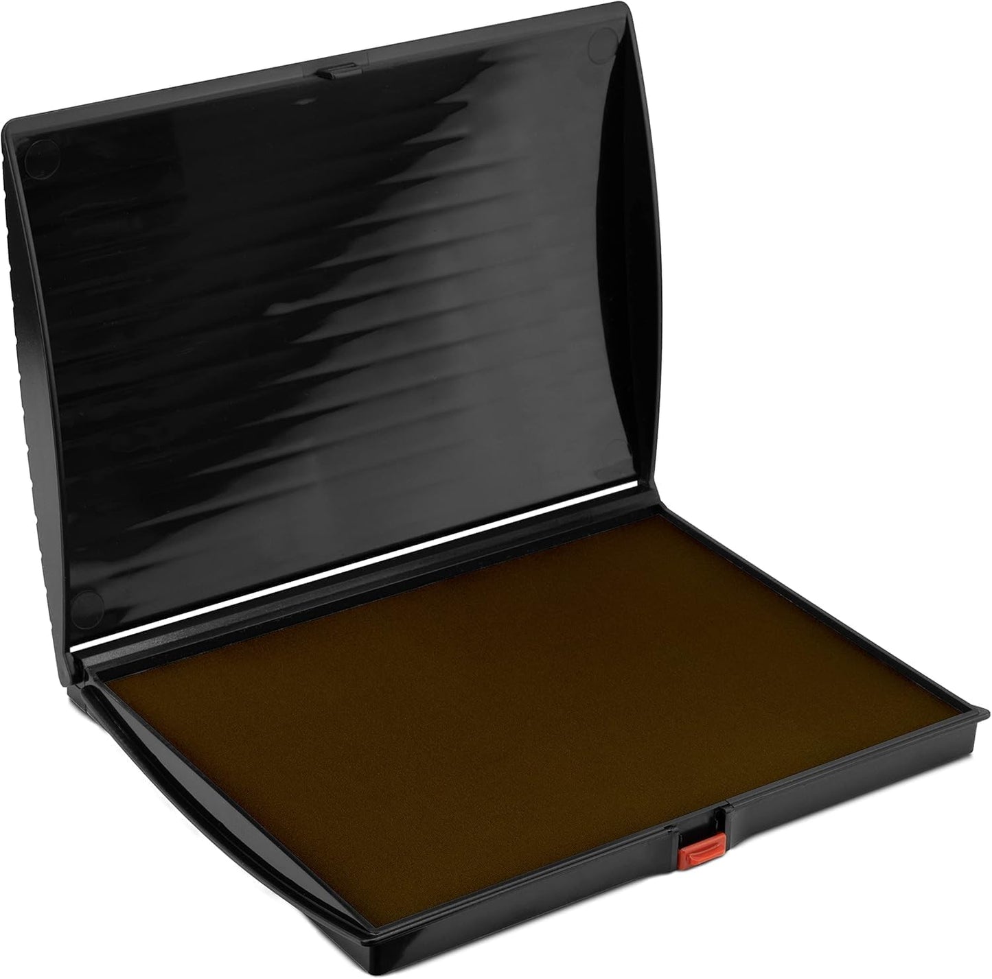 Large Premium Brown Ink Stamp Pad - 5" by 7" - Quality Felt Pad - Case with Closing snap