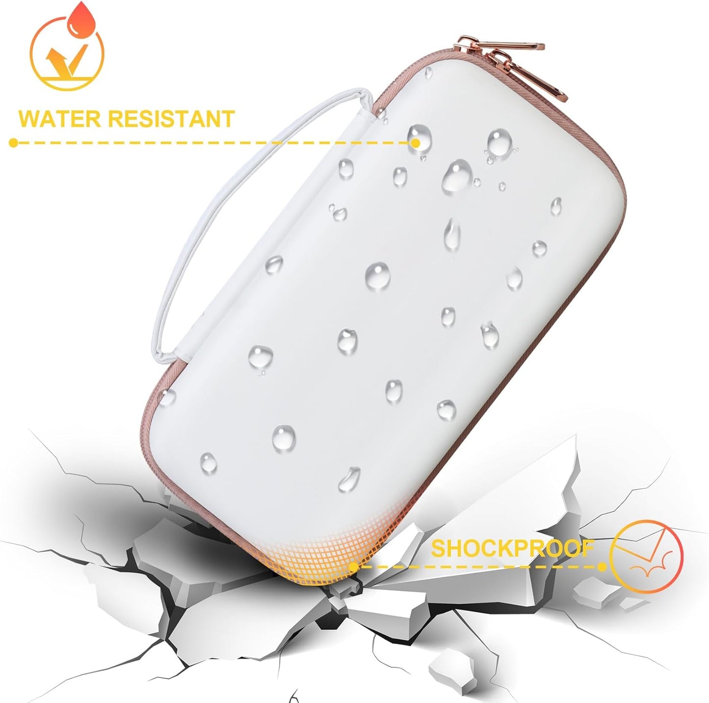 BOVKE Calculator Case for Texas Instruments TI-Nspire CX II CAS/CX II/CX CAS/CX Color Graphing Calculator and More - Extra Mesh Pocket for USB Cables and Other Accessories, White