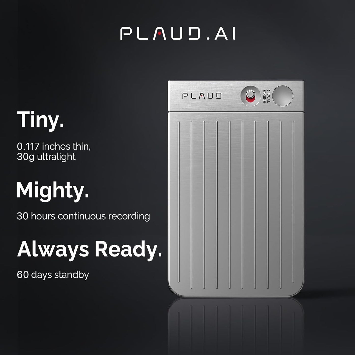 AI Voice Recorder, Note Voice Recorder w/Case, App Control, Transcribe & Summarize with AI Technology, Support 112 Languages, 64GB Memory, Audio Recorder for Lectures, Meetings, Calls, Silver