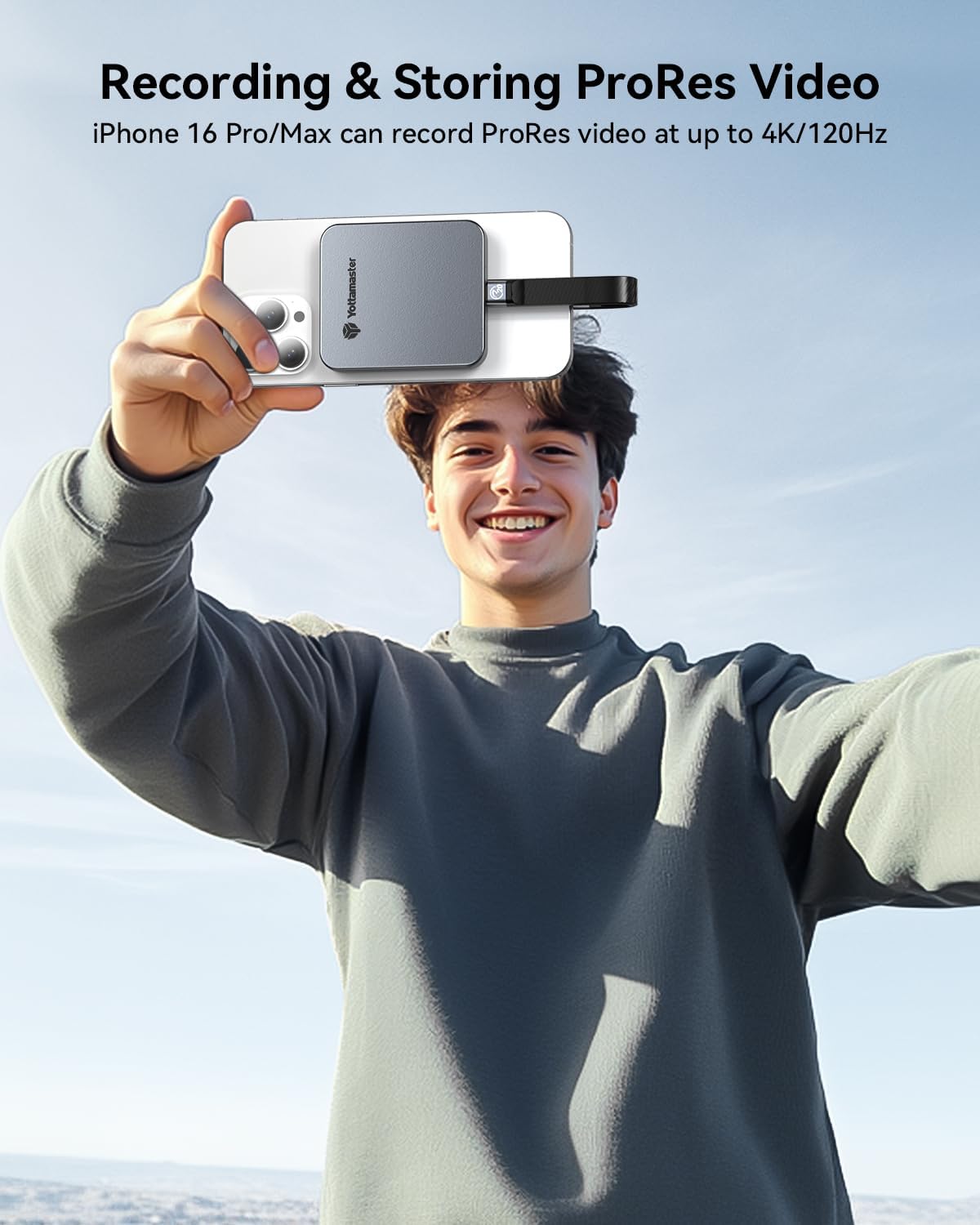 Yottamaster 512GB Magnetic External SSD, Up to 2000MB/s USB 3.2 Gen 2x2 Portable Solid State Drive, Supports 4K ProRes HDR Compatible with iPhone 16/15 Pro Max, Smartphone, Tablet, Laptop