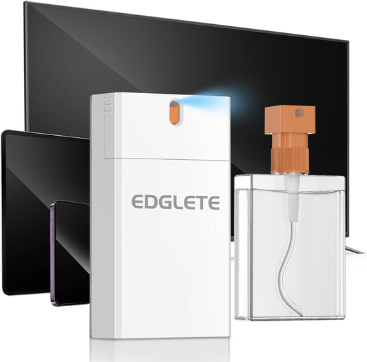 Screen Cleaner Spray and Wipe, Streak-Free Computer Screen Cleaner, Portable Laptop Cleaning Kit for Phone Car Touchscreen Monitor PC MacBook iPad TV Electronic, Refillable 2oz Spray Microfiber Cloth