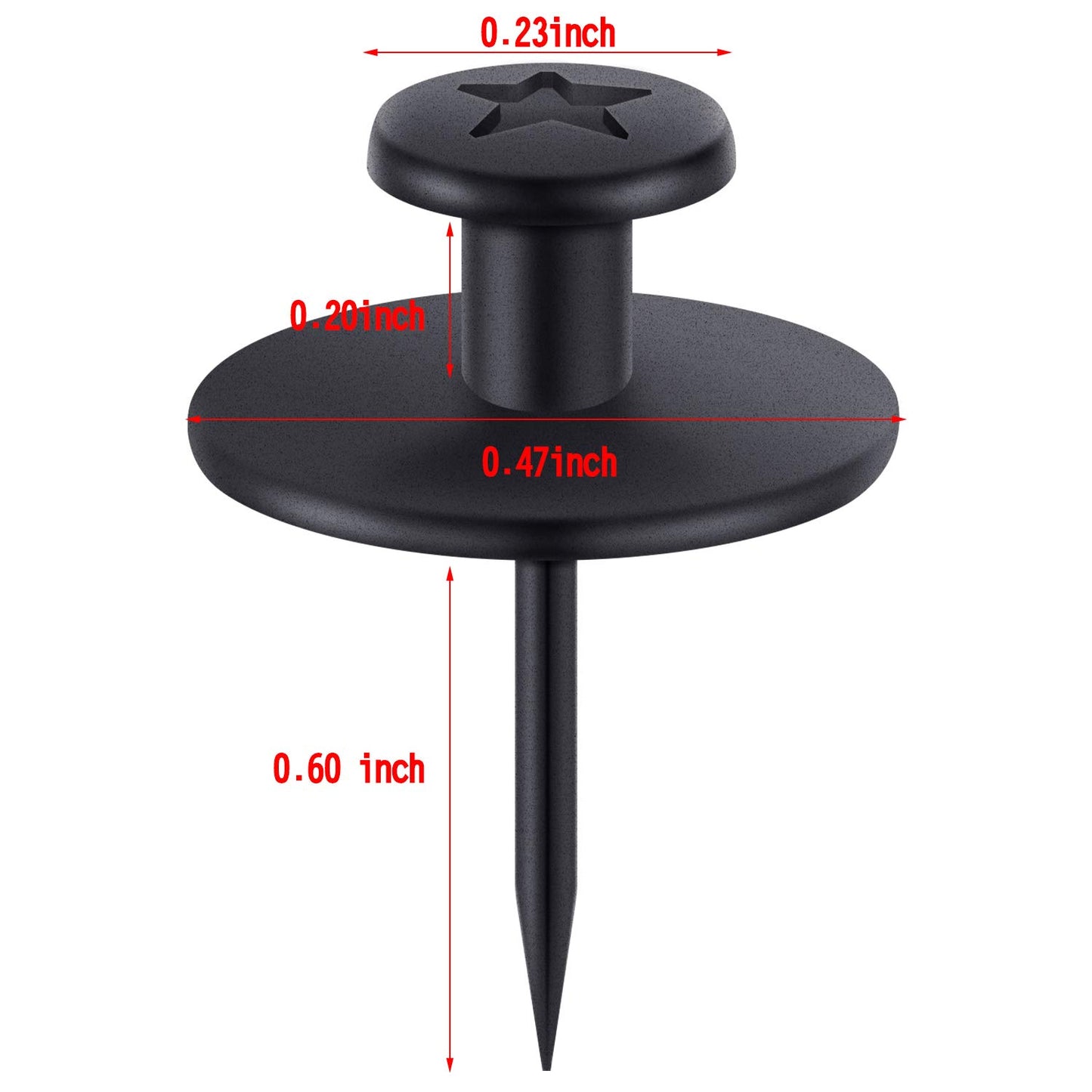 Hotop Push Pins Picture Hangers Double Headed Thumb Tacks Wall Hooks for Wall Hangings Picture Hangers Nails Small Photo Hanging Hook Pins for Home Office Photo Decor(Black,50 Pieces)