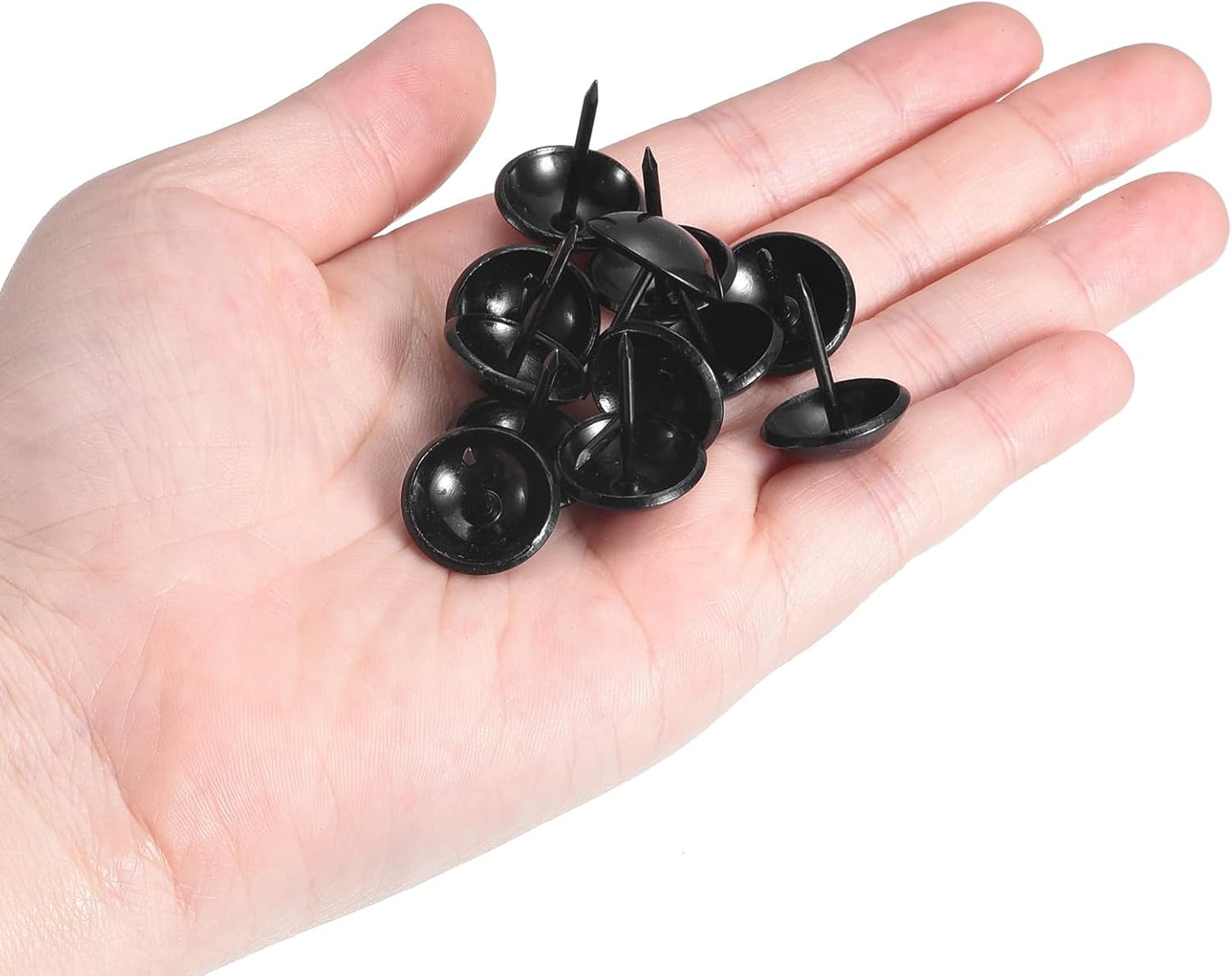 uxcell Upholstery Tacks Nail Pins Furniture, 18Pcs 16x20mm Thumb Tack Pins Assortment Kit Carbon Steel for Home Sofa DIY Decorative Nail Heads Nails, Black