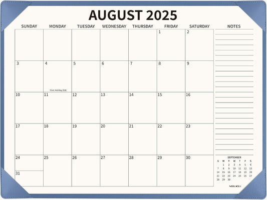 Desk Calendar 2025-2026 Large 22x17, July 2025-December 2026, 18 Months Big Desk Pad Calendar with Desktop Mat and Plastic Cover for Home Office School Planning, Blue