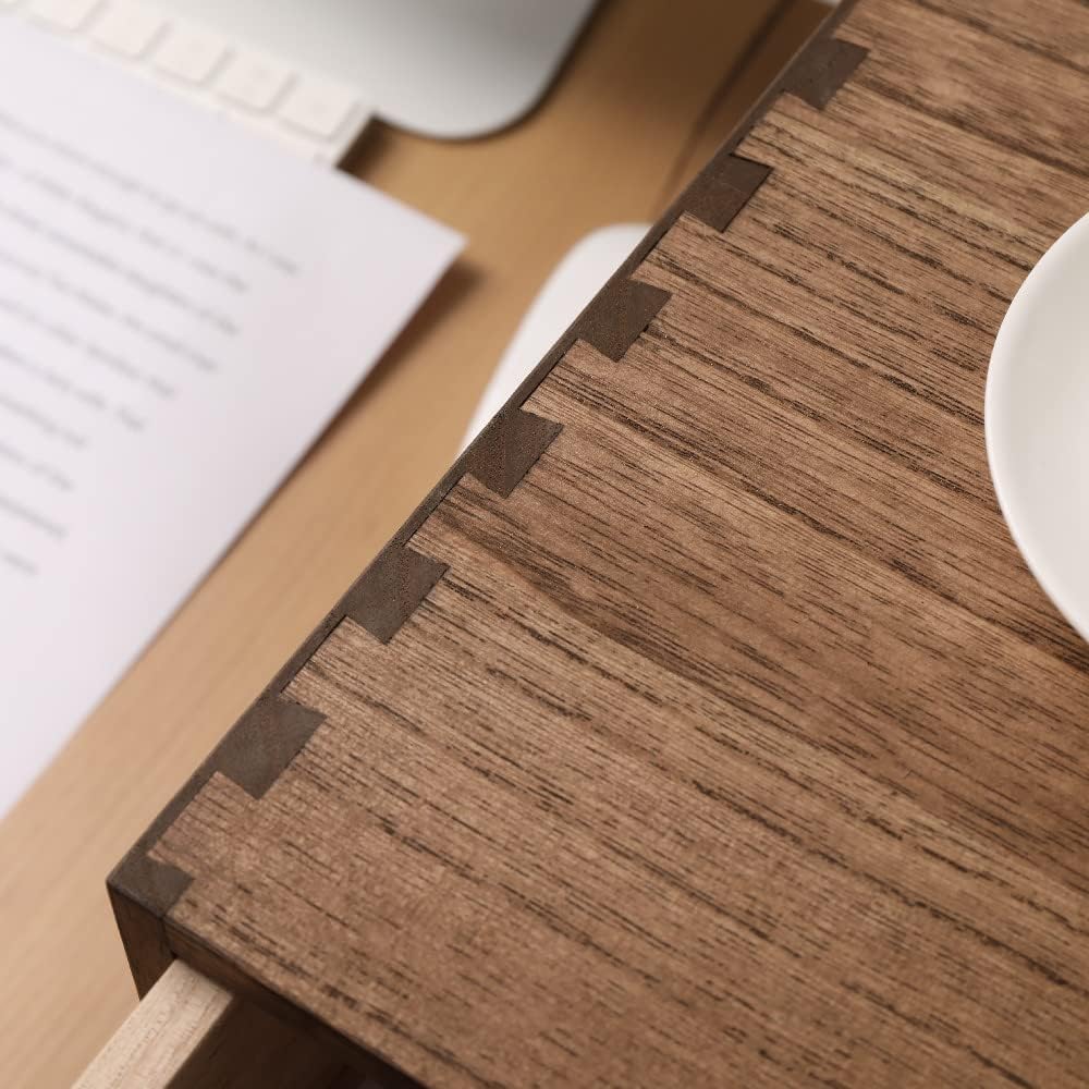 Wood 2 Drawer Desktop Organizer Cabinet - Desk Storage Box for Kitchen Counter,Dresser Tabletop -Wooden File Organizer Printer Machine Stand for Office Accessories Chest Dark (FAX2C-DK）