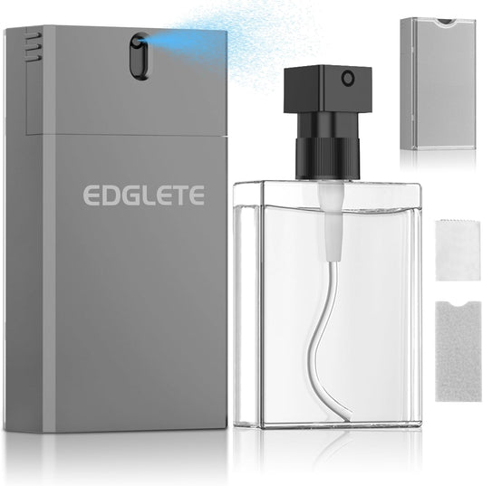 Screen Cleaner Spray and Wipe, Streak-Free Computer Screen Cleaner, Portable Laptop Cleaning Kit for Phone Car Touchscreen Monitor PC MacBook iPad TV Electronic, Refillable 2oz Spray Microfiber Cloth