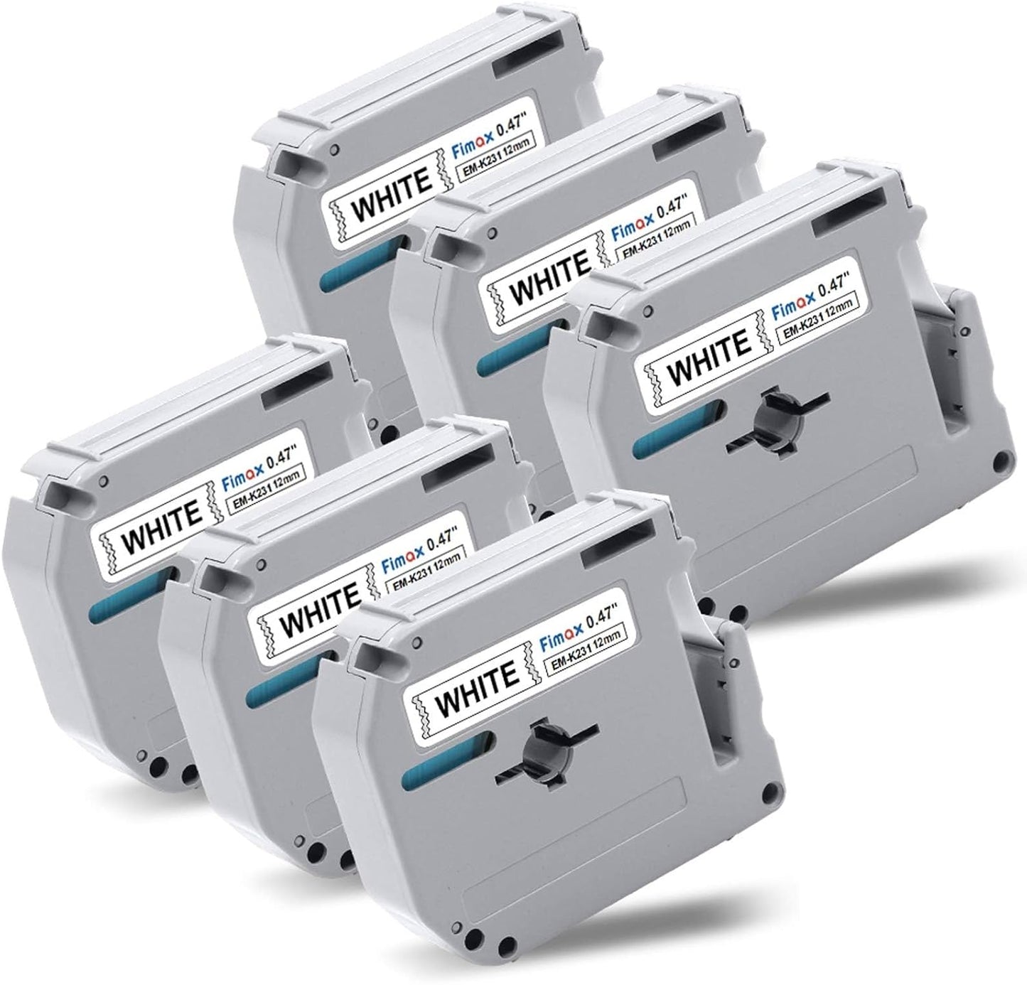 6X Replacement for M-k231s Brother Label Tape 12mm 0.47 M-K231s M Tape 12mm 0.47'' M231 MK231 M-231 White Work with Brother P Touch PT-65 PT-M95 PT-90 PT-70 PT-80 PT-70BM PT-45 Label Maker Refills