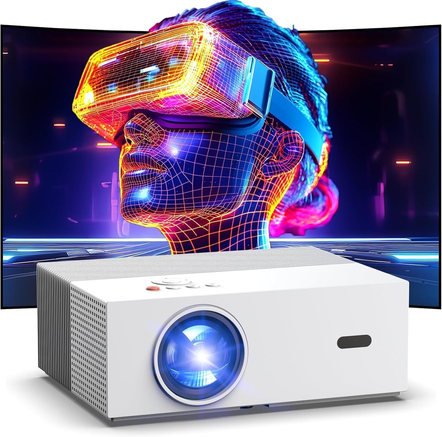 [Auto Focus & High Brightness] Outdoor Projector with WiFi and Bluetooth, Native 1080P Movie Projector, 4K Support, Auto Keystone & 50% Zoom, JOWLURK Projector Compatible with iOS/Android/TV Stick
