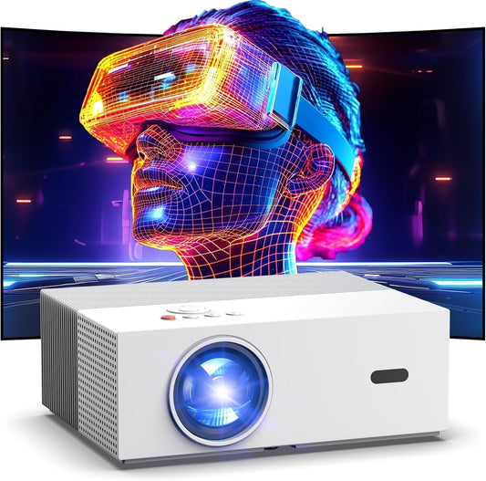 [Auto Focus & High Brightness] Outdoor Projector with WiFi and Bluetooth, Native 1080P Movie Projector, 4K Support, Auto Keystone & 50% Zoom, JOWLURK Projector Compatible with iOS/Android/TV Stick