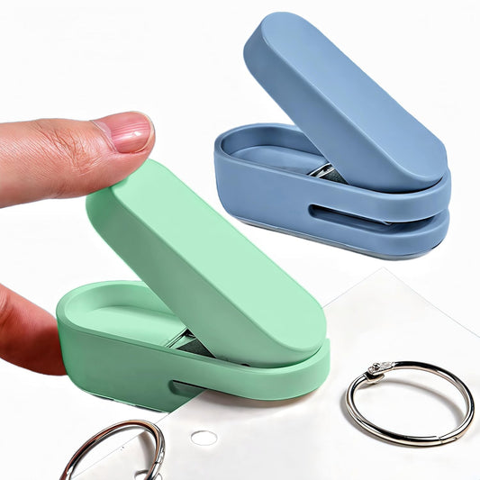 Magnoloran 2 Pack Single Hole Punch, 1/4 inch Mini Small Hole Puncher Heavy Duty Paper Hole Puncher Small Hole Punch One Hole Puncher for Crafts Paper Cards Tags Scrapbook-Blue&Green
