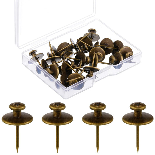 Push Pins Picture Hangers Double Headed Thumb Tacks Wall Hooks for Wall Hangings Picture Hangers Nails Small Photo Hanging Hook Pins for Home Office Photo Decor(Bronze,50 Pieces)