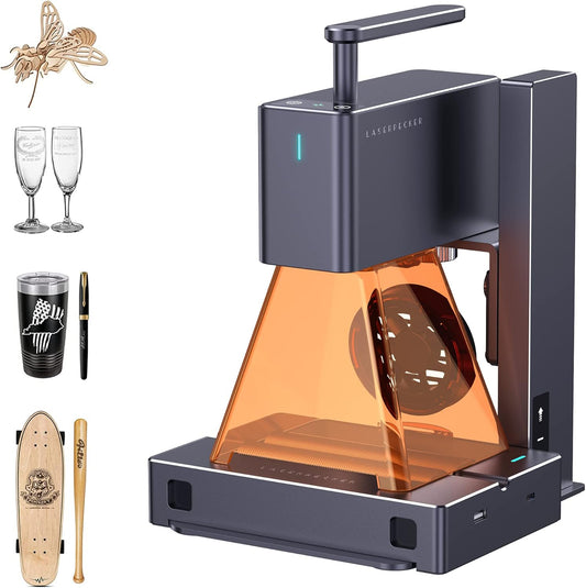 LaserPecker LP2 Laser Engraver with Roller, Portable and Handheld Laser Engraving Machine for Wood Metal Leather Acylic Engraving Laser Cutter, Suit Set with Versatile Rotary Roller