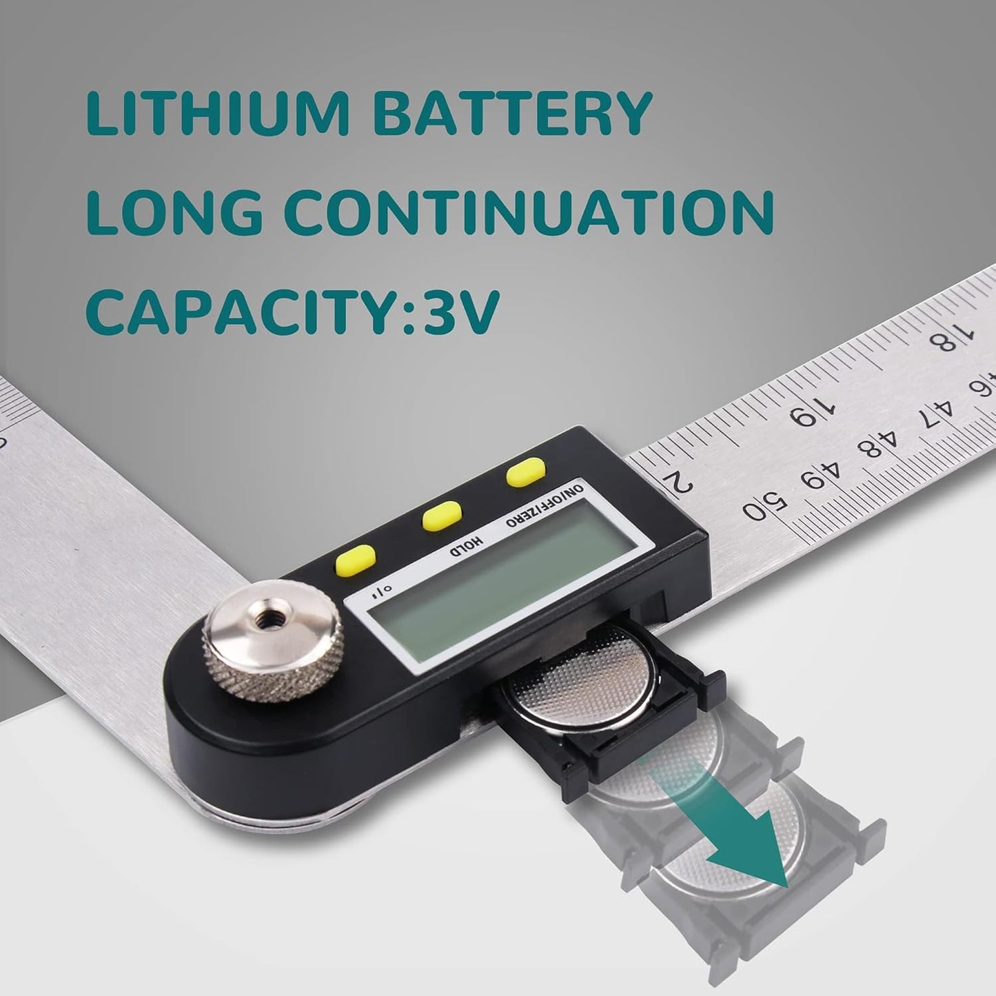 Delgada 20 inch/500mm Digital Protractor Stainless Steel Digital Display Angle Ruler Digital Angle Measuring Finder Tool for Woodworking