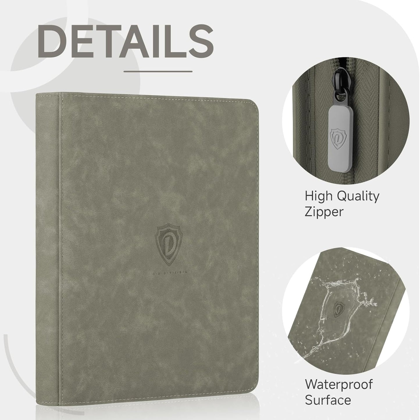 Card Binder with 1024 Cards,16 Pocket Trading Card Binder Includes 32 Page Storage Sleeves,Collection Card Album,Card Holder to Organize and Protect Cards,Grey