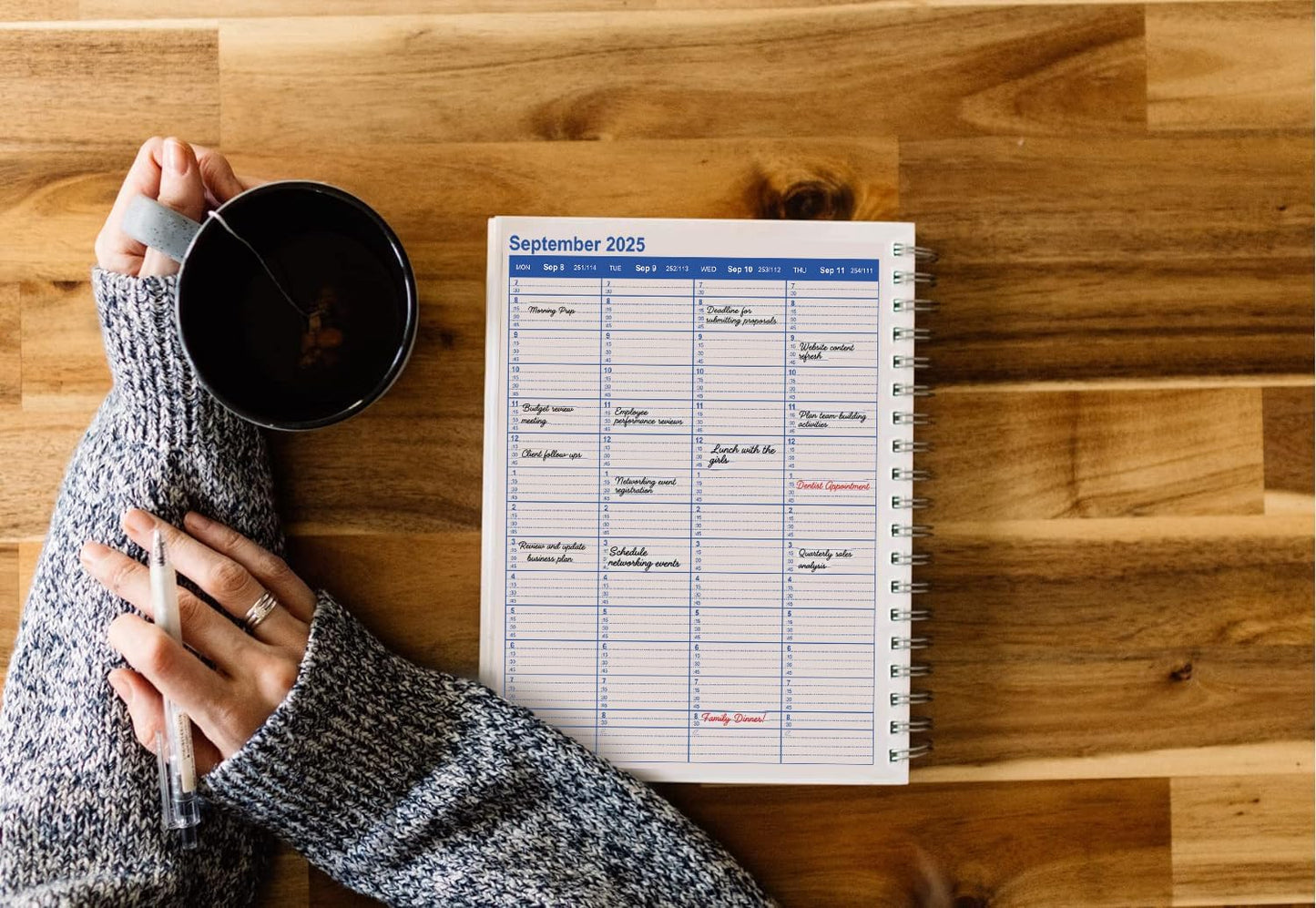 Hourly Planner 2025-2026 by StriveZen, January 2025 - July 2026, Weekly Appointment Book, Daily Scheduling Calendar, Medical, Business, 15 minutes, Pockets, Large, HARDCOVER, 8.5x11