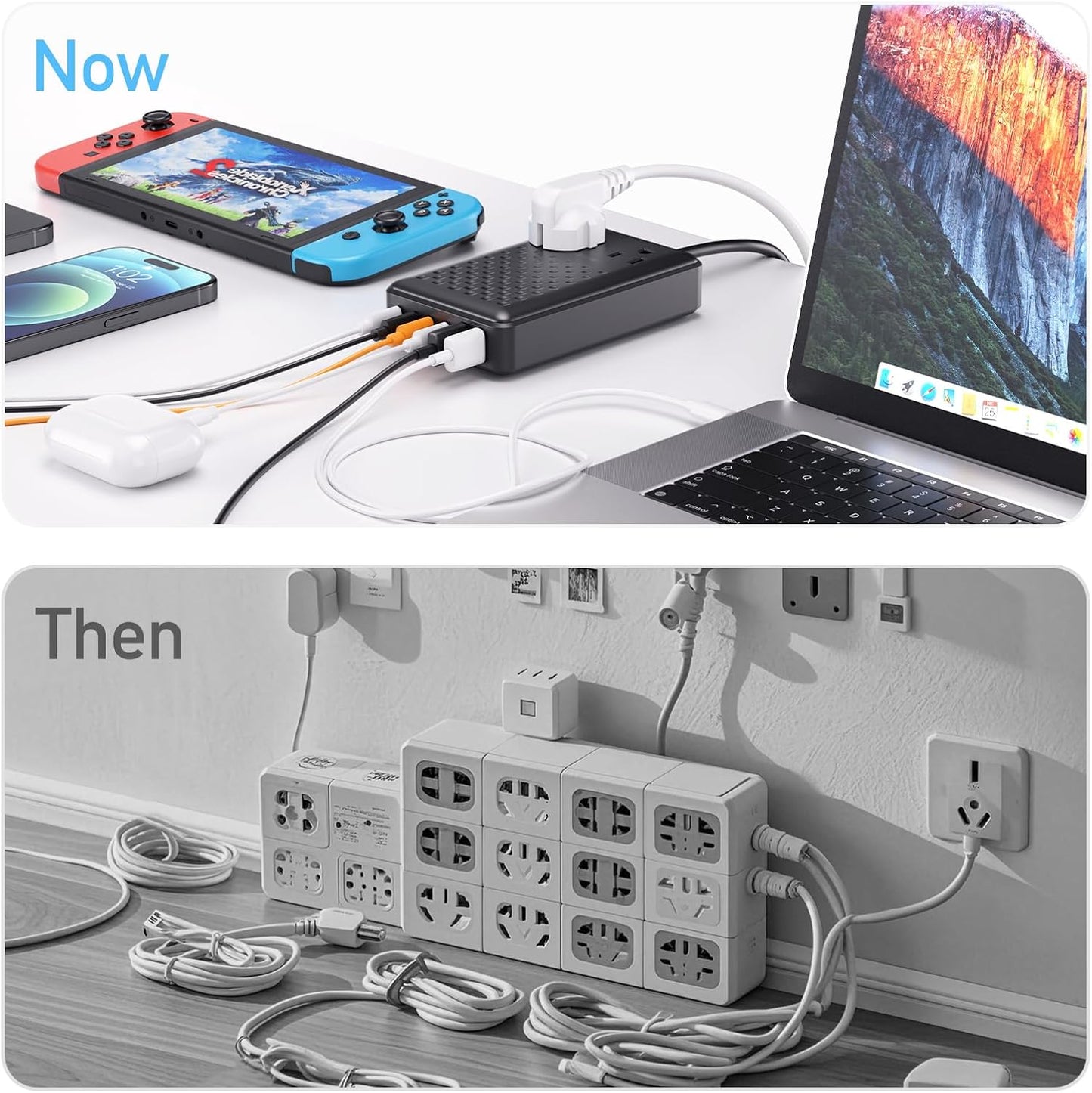 Charging Station 140W USB C Charger Block, Upgraded GaN III 8-in-1 Fast Charging Station Hub，PD 65W Laptop Charger Adapter Compatible with Compatible with MacBook Air/Pro,iPhone16/15,Galaxy S24 etc