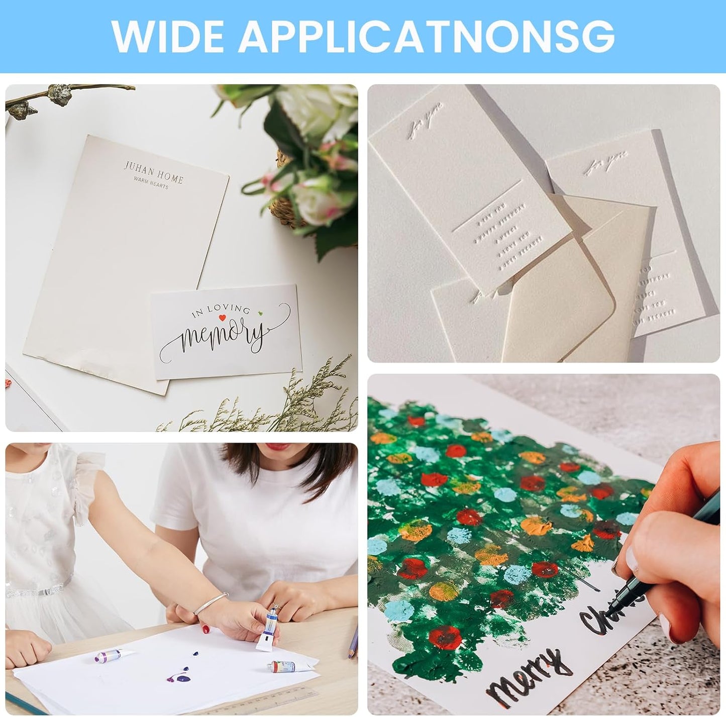 50 Sheets White Cardstock Thick Paper 5 x 7, 250gsm/92lb Blank Heavy Cards Stock for Invitations, Printing, Postcards, Thankyou Cards, Index Cards, DIY Cards (White, 5 x 7 inch)