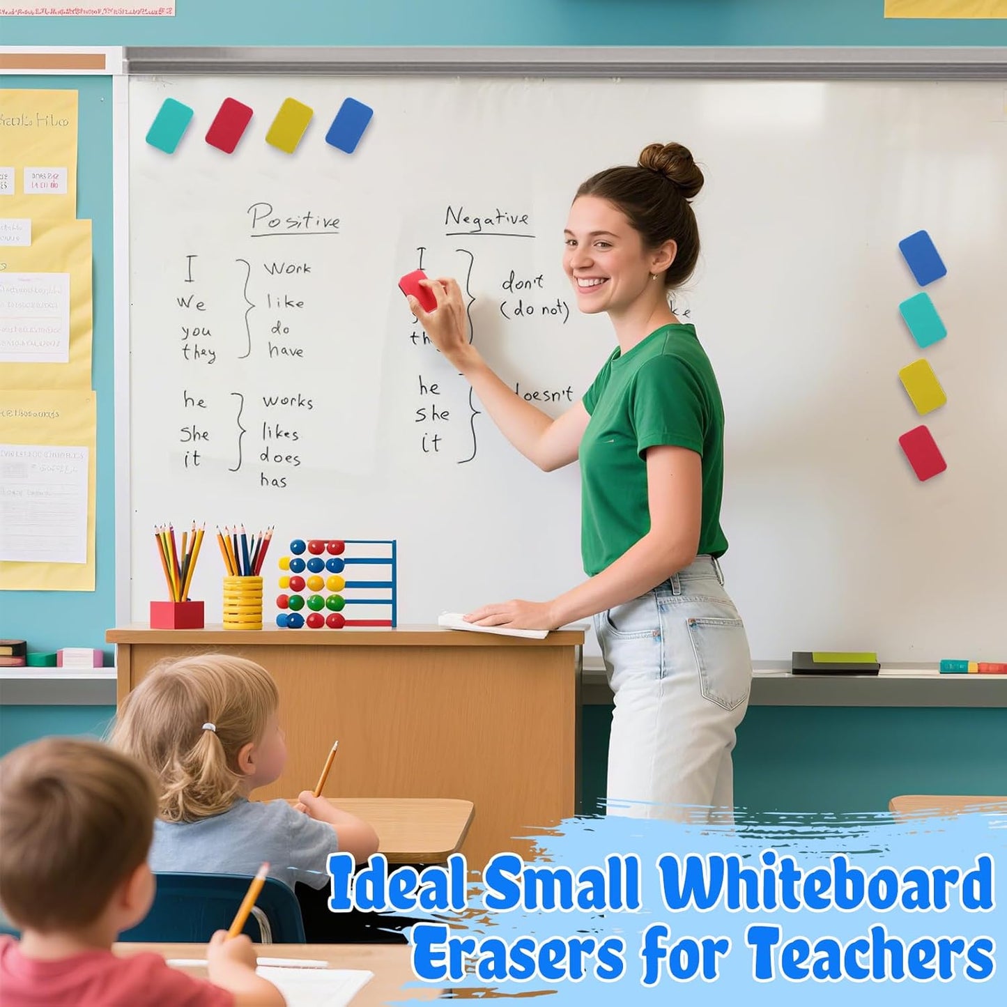 24 pcs Strong Magnetic Whiteboard Eraser - Mini Dry Erase Erasers, Small Chalkboard Cleansers Wiper for Kids Teachers Classroom Must Haves School Supply Home Office, Rectangle