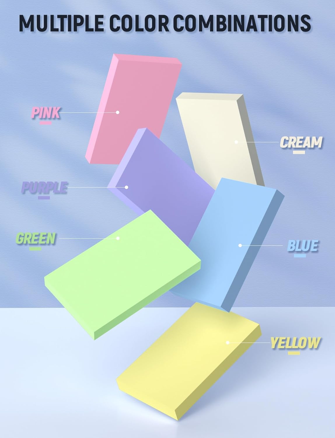 Colored Index Cards 3x5, 300 Pcs Blank Index Cards 3x5, Double-Sided Blank Flashcards, 6 Colors Note Cards 3 x 5, Heavy Bright Flash Cards for Studying, Colored Notecards for Office, School, and Home