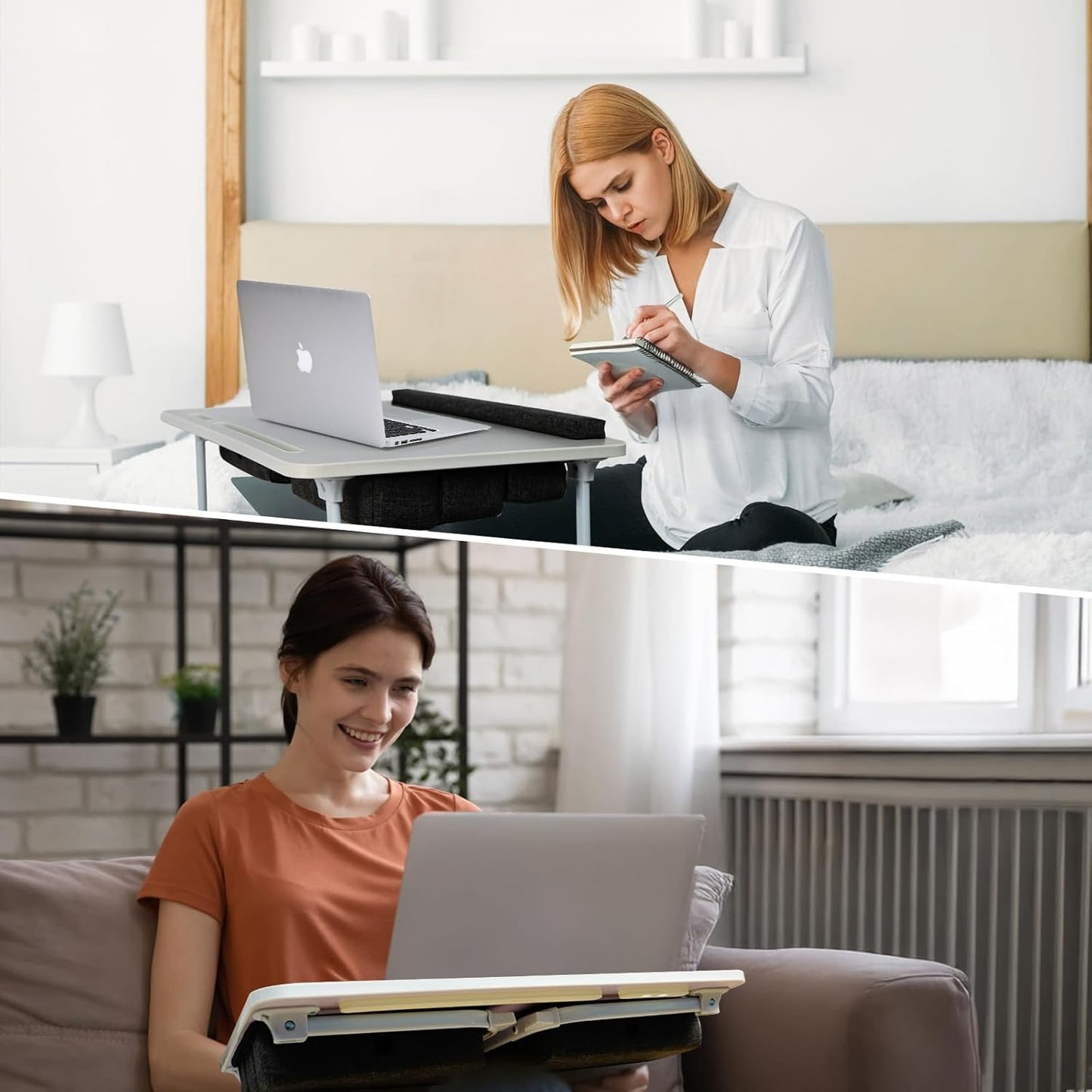 Lap Desk for Laptop with Cushion,Folding Laptop Desk for Bed,Bed Desk,Portable Computer Lap Desk,23.62"*15.74",Grey