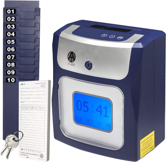 Allied Time USA Calculating AT-4500 Sets up in Minutes - totals Regular and Overtime Hours Worked