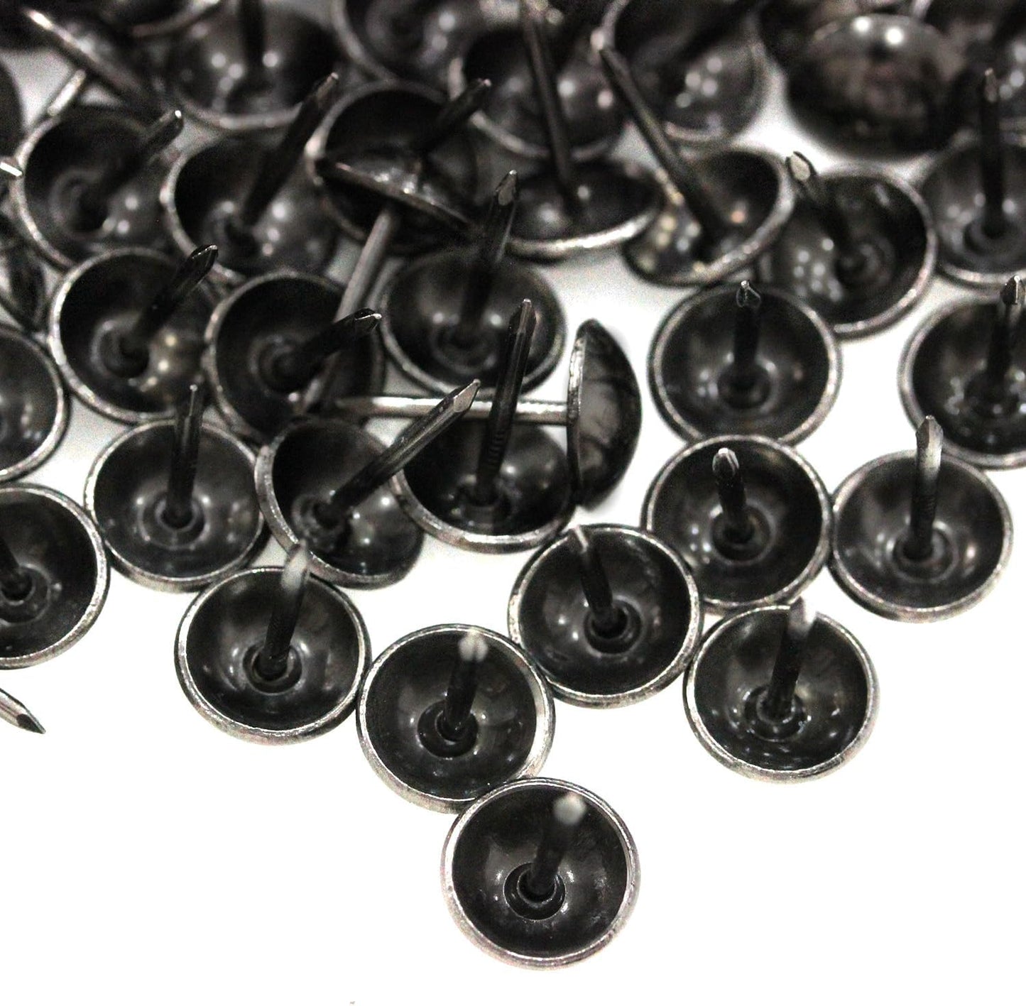 500Pcs Upholstery Tacks, BetterJonny Decorative Furniture Nails Pins 17X11MM Black Metal Thumb Tacks for Upholstered Furniture Cork Board, Home Decor
