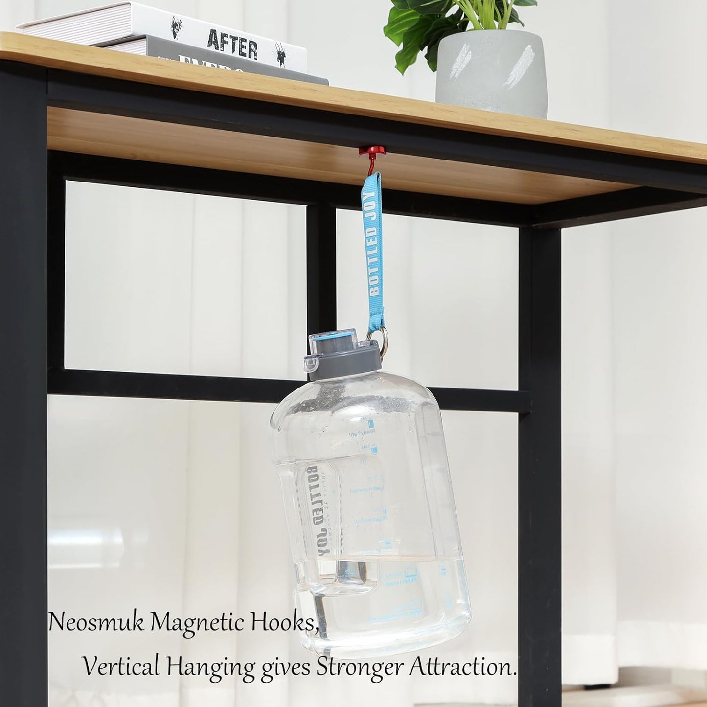 Neosmuk Magnetic Hooks Heavy Duty,Strong Magnet with Hook for Fridge, Super Neodymium Extra Strength Industrial Hooks for Hanging, Magnetic Hanger for Toolbox, Cruise, Grill(Red,4 Pack)