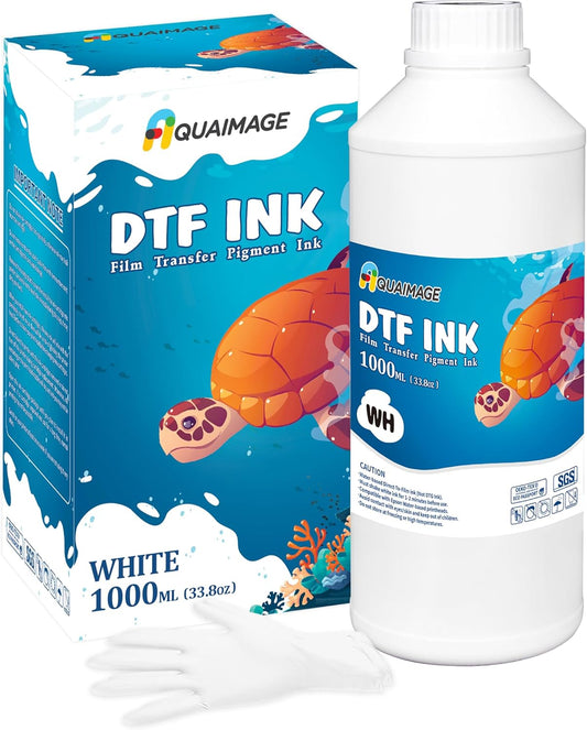 Premium DTF White Ink-DTF Transfer Ink for PET Film Refill Ink for ET-8550, XP-15000, XP600, I3200, L1800, Premium DTF White Ink Direct to Film Heat Transfer Printing(1000ml 33.8oz)