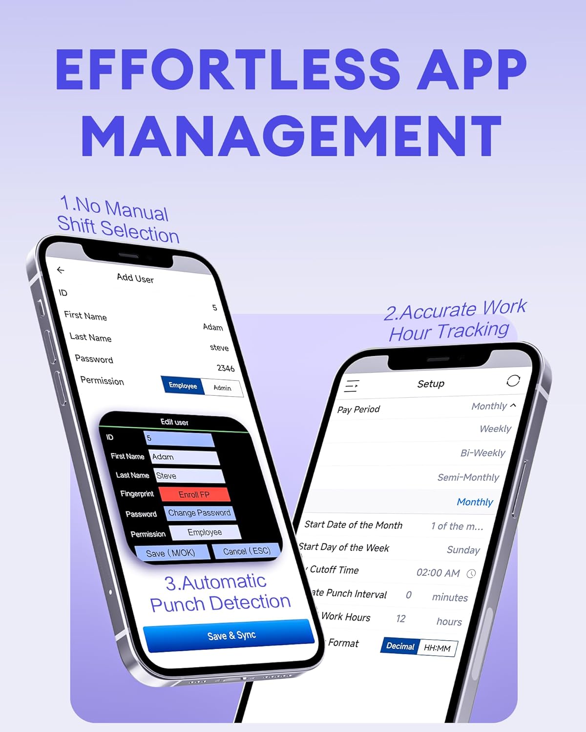 NGTeco APP-Based Time Clocks for Employees Small Business, 4-in-1 Time Clock with Face, Fingerprint, RFID, PIN, WiFi Clock in Machine for Employees with APP for iOS Android