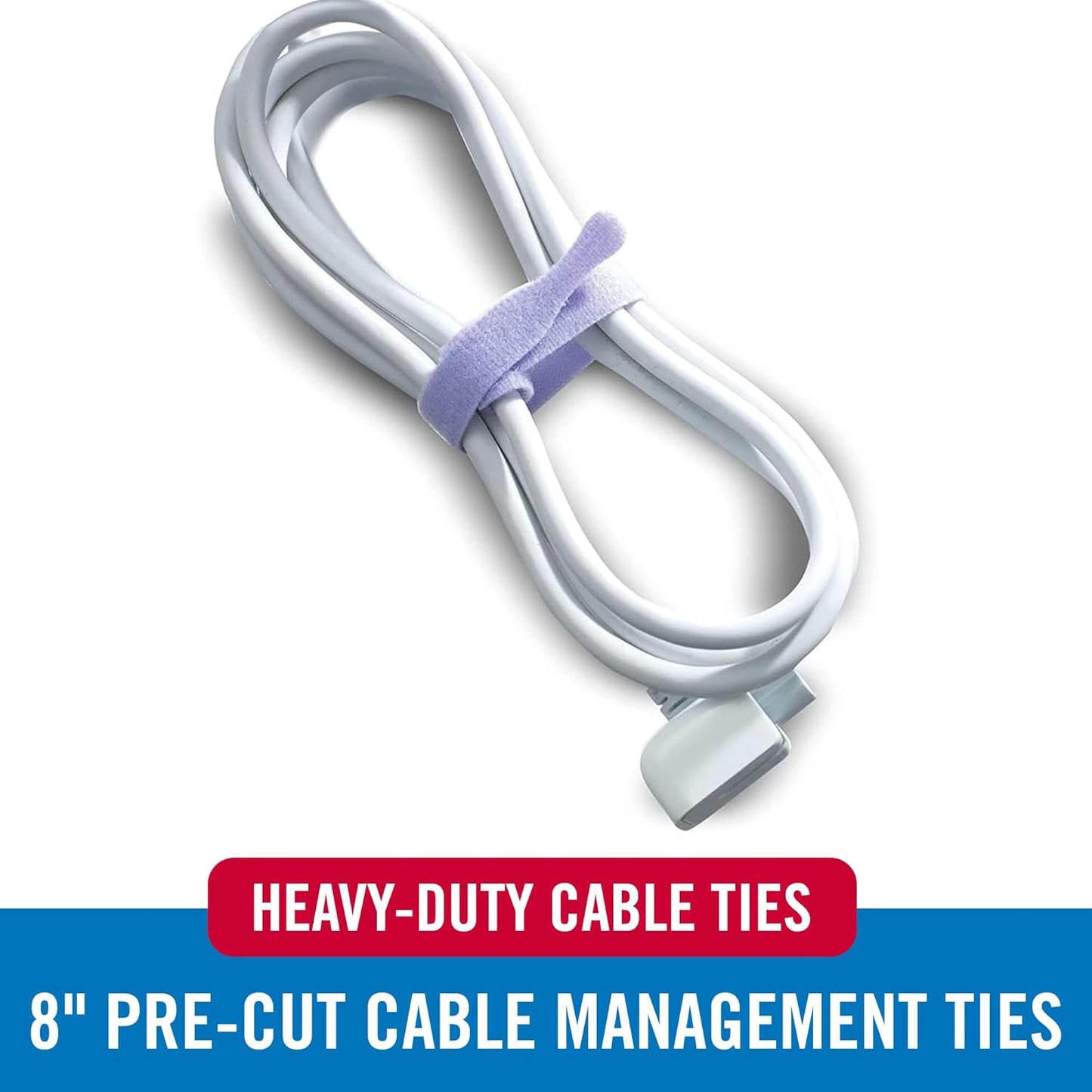 VELCRO Brand ONE-WRAP Cable Ties | 60Pk | 8 x 1/2" Straps, Multicolor | Strong Reusable Wire Management | Cord Bundling for Home Office and Data Centers