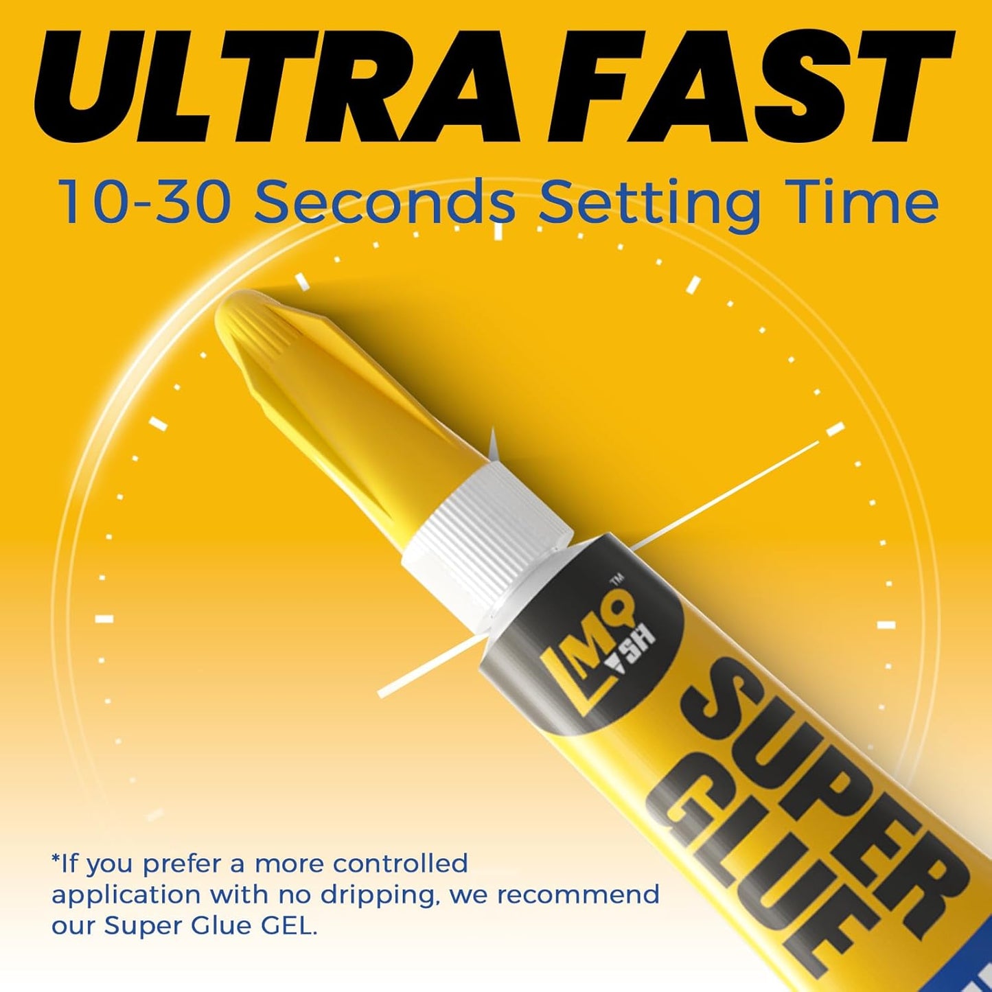 Super Glue 24x3g Liquid CA Glue, Clear Cyanoacrylate Adhesive Single Use for Shoe Sole Repair Ceramic Plastic Model Metal Wood Aquarium Leather Pottery Glass, Food Safe Strong and Instant Bonding