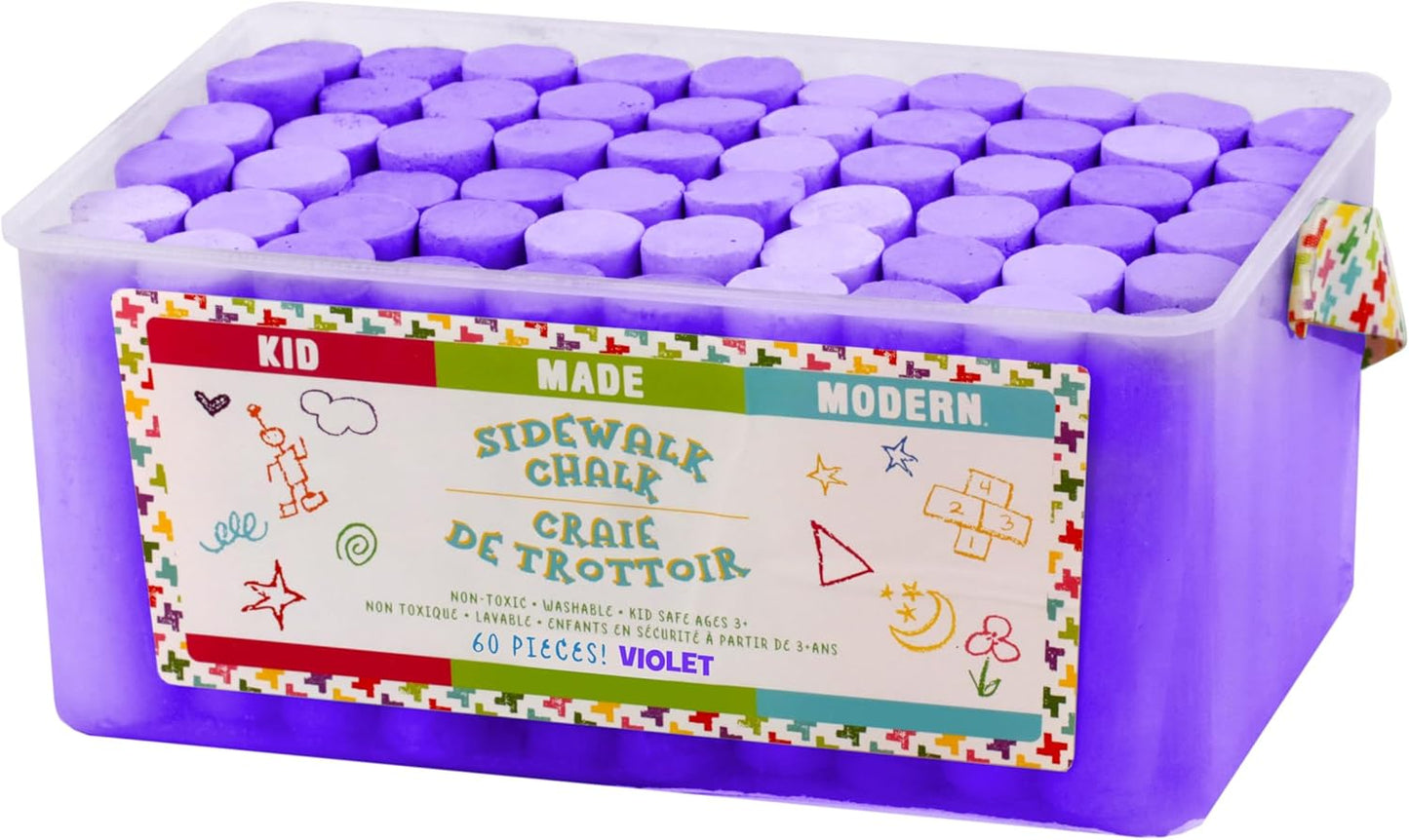 Kid Made Modern 60 Count Pack of Sidewalk Chalk – Violet