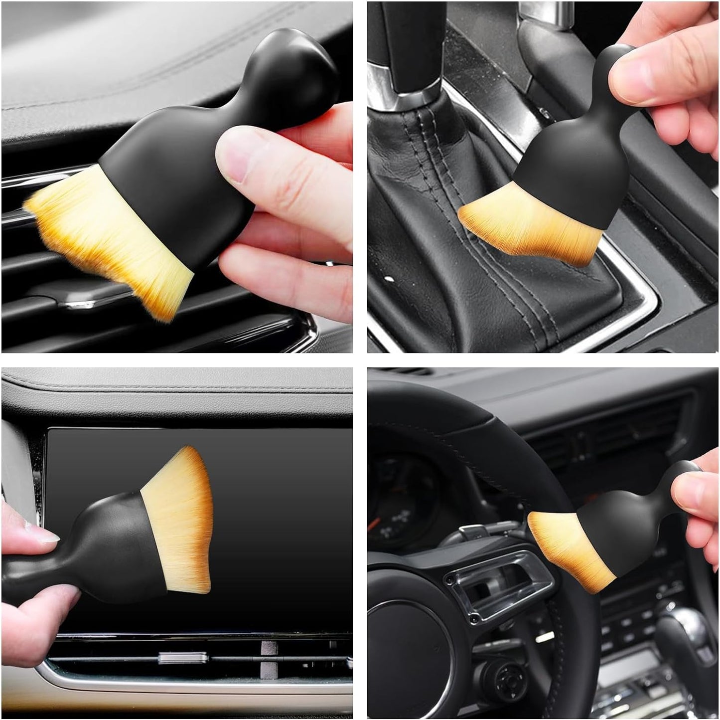 Car Interior Cleaning Brush Car Duster Interior with Ultra Soft Bristles Auto Detailing Brushes Dusting Car Accessories for Dashboard, AC Vents, Leather, Scratch-Free (1Pack)