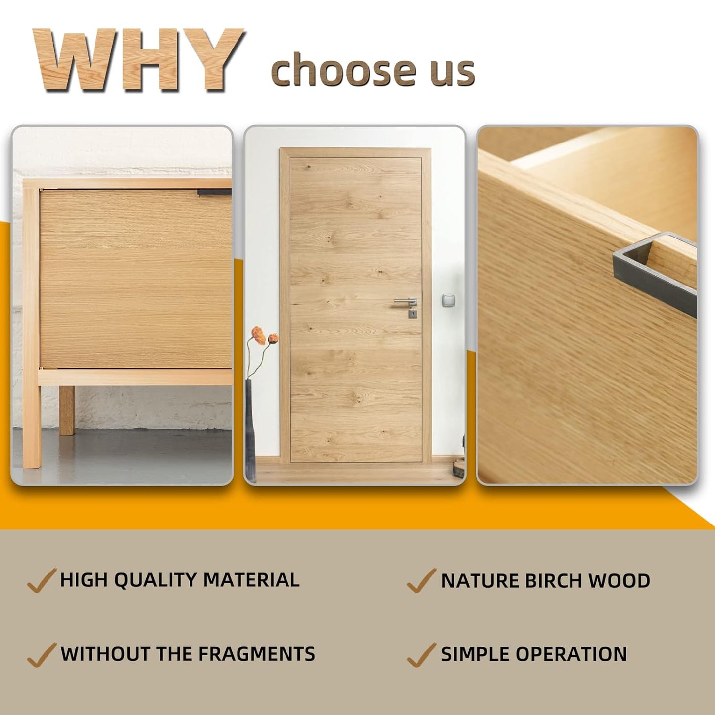 GSCIT Club Birch Edge Banding, 7/8 inch x 50ft roll of Veneer Edge Banding - Pre-glued Flexible, Real Wood Tape for Cabinet Repair & Furniture Restoration