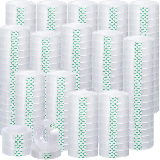 Jetec 200 Rolls Clear Tape Bulk Transparent Invisible Tape Refills 1/2 x 1260 Inches Glossy for Gift Wrapping Dispenser Office School Home Use Gift Wrap Desk Supplies