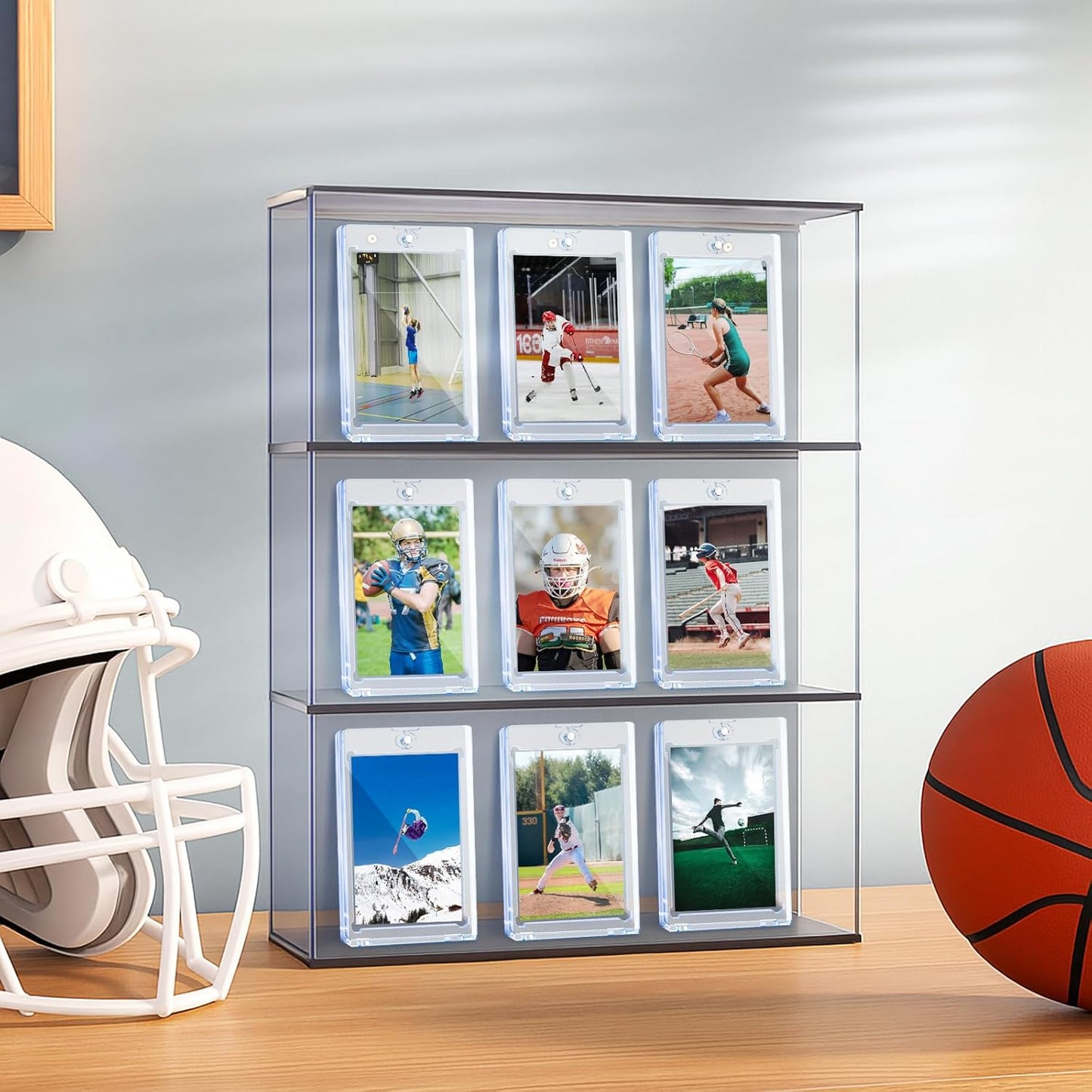 100ct Magnetic Card Holder for Trading Cards, 35 PT One Touch Card Sleeves, Hard Plastic Card Protectors Top Loaders Display Case for Baseball, Football, Sports, Game, TCG, MTG, YUGIOH