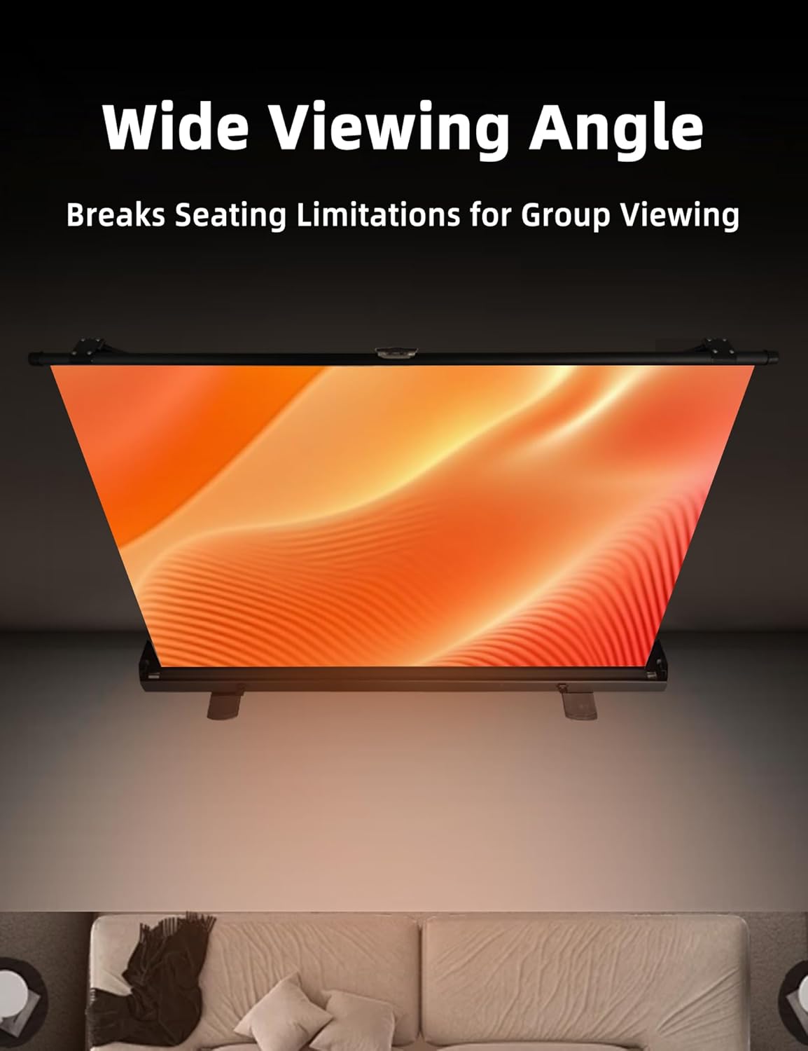 Portable Non-Tension ALR Manual Pull Up Projector Screen,178°Viewing Angle Movie Screen,Outdoor Projector Screen Wrinkle-Free Design for Backyard Movie Night(100 in/16:9)