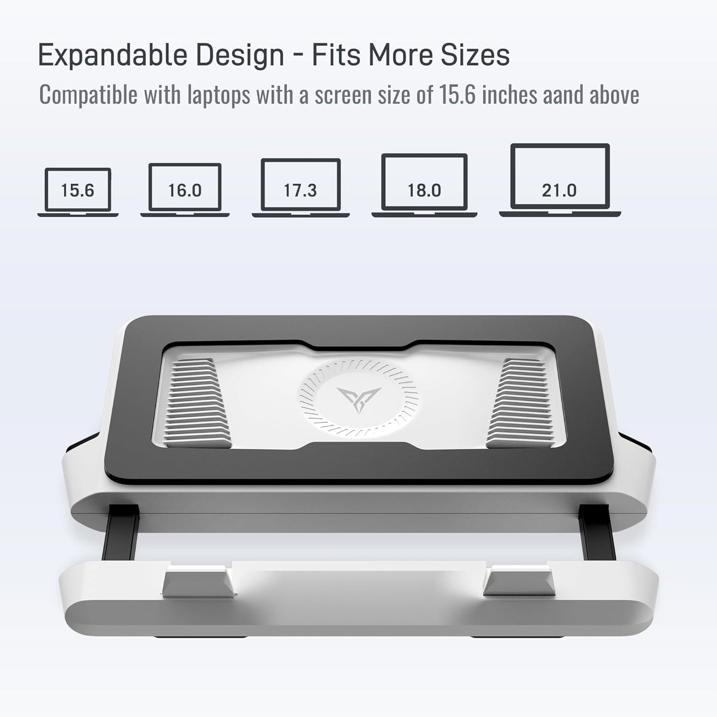 Flydigi BS2 Laptop Cooling Pad, Wind-Pressure Closed-Loop Turbo-Fan for 15.6-21 Inch, Adjustable Speed, Dual Noise Reduction, Intelligent Temperature Control, 4-Angle Adjustable
