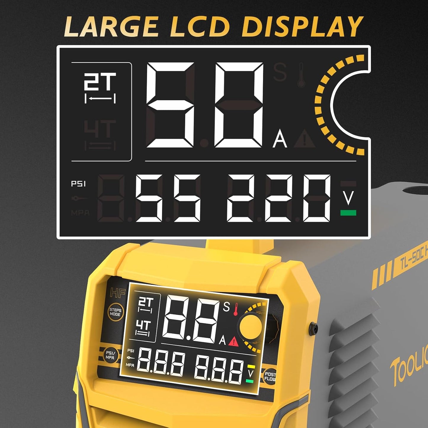 TOOLIOM Plasma Cutter, Non Touch Pilot Arc, Large LED Display 50 Amps Cutter Machine with 110/220V Dual Voltage, IGBT Maximum 3/4 Inch Clean Cut DC Inverter Cutting Machine