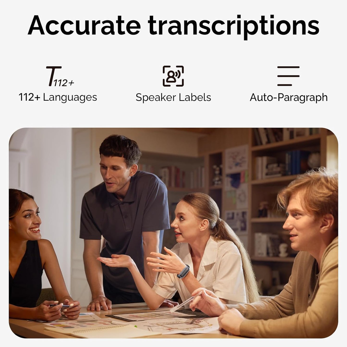 NotePin AI Voice Recorder, Voice Recorder with Adjustable Wearable Strap, Transcribe & Summarize with AI Technology, 64GB Memory